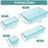 WOWBOX 25 PCS Plastic Drawer Organizer Set, 4 Sizes Desk Drawer Divider Organizers and Storage Bins for Makeup, Jewelry, Gadgets for Kitchen, Bedroom, Bathroom, Office, Sea Blue view 2