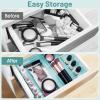 WOWBOX 25 PCS Plastic Drawer Organizer Set, 4 Sizes Desk Drawer Divider Organizers and Storage Bins for Makeup, Jewelry, Gadgets for Kitchen, Bedroom, Bathroom, Office, Sea Blue view 4