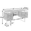 Home Office Desk, Writing Study Table Laptop Workstation with 4 Drawers Computer Desk with Metal Legs Wood Gaming Desk, for Home, Office, Bedroom, Study, Living Room view 2