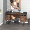 Home Office Desk, Writing Study Table Laptop Workstation with 4 Drawers Computer Desk with Metal Legs Wood Gaming Desk, for Home, Office, Bedroom, Study, Living Room view 4