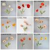 Artificial Papaver Rhoeas Fake Poppies Flowers Silk Papaver Rhoeas Flocking Stem Wedding Holiday Bridal Bouquet Photography Home Decor(Pink) view 2