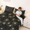 Erosebridal Spider Web Bed Sheets Happy Halloween Sheet Set Geometric Stripes Lines Bedding Set Full Size Yellow Ombre Flat Sheet for Kids Boys Girls Soft Horror Room Decor 4Pcs, Black White view 4