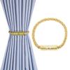 1Pc Magnetic Curtain Tieback Cylindrical Golden Home Decorative Polyester Curtains Holder Hook Buckle Rope Magnet Clip,Silver,1pcs view 4