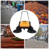 Walk-Behind Outdoor Hand Push Sweeper 14.53 gal Capacity Manual Vacuum Sweeper 41.34in Sweeping Width, 3680/h Orange view 4