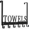 Over The Door Hooks, Towel Holder for Bathroom, Mount Rack Metal Bath Hanger Bedroom Kitchen Pool Beach Bathrobe Wall Hooks (6 Hooks, Black). view 1