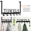 Over The Door Hooks, Towel Holder for Bathroom, Mount Rack Metal Bath Hanger Bedroom Kitchen Pool Beach Bathrobe Wall Hooks (6 Hooks, Black). view 2