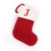 Christmas Stocking with 26 Letter, Initial Embroidered Mini Cute Christmas Stockings Cotton Cord with White Super Soft Plush Cuffs Christmas Decorations, 5.5 * 7.1 in (J) view 1