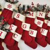 Christmas Stocking with 26 Letter, Initial Embroidered Mini Cute Christmas Stockings Cotton Cord with White Super Soft Plush Cuffs Christmas Decorations, 5.5 * 7.1 in (J) view 2