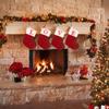 Christmas Stocking with 26 Letter, Initial Embroidered Mini Cute Christmas Stockings Cotton Cord with White Super Soft Plush Cuffs Christmas Decorations, 5.5 * 7.1 in (J) view 3