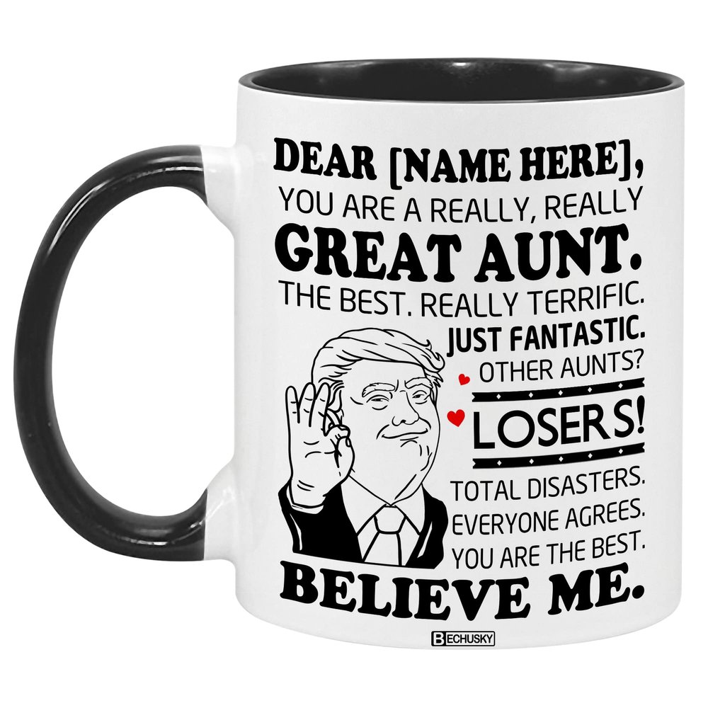 BECHUSKY Personalized Aunt Mug From Mothers Day Christmas Accent