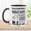 BECHUSKY Personalized Aunt Mug From Mothers Day Christmas Accent view 2