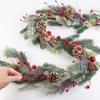 Artificial Snowy Country Pine Pip Berry and Bells Garland  Christmas Rustic Berries, Farmhouse Home Decor for Table Arrangements, Fireplace Mantel, and Holiday Centerpiece Decorations (60" Long) view 3