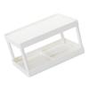 Housoutil Skincare Containers Desktop Storage Rack 2 Layers Cosmetic Organizer Shelf Countertop Stationary Rack Table Sundries Display Shelf for Kitchen Bathroom Office Dormitory White Pallet Racking view 1