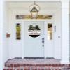 Welcome To Our Den Door Sign Home Decor Round Wood Wreaths Wall Hanging Sign Farmhouse Porch Sign Front Door Decoration for Housewarming Gift All Seasons Holiday,11In view 2