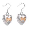 SHEIL Heart Paw Cremation Urn Earrings for Ashes Stainless Steel Memorial Keepsake Ash Cremation Jewelry - Memorial Ash Keepsake,2 view 1