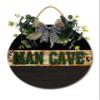 Man Cave Door Sign Home Decor Round Wood Wreaths Wall Hanging Sign Farmhouse Porch Sign Front Door Decoration for Housewarming Gift All Seasons Holiday,11In view 1