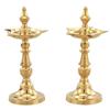Anjali Enterprises Brass Traditional Oil,Ghee Diya, Deepak, Lamp Designer Long Diyas for Home, Pooja Room, Pancharti | Panchmukhi Pital Diya for Puja, Decoration, Aarti, Diwali.Pack of 2 Pieces view 1