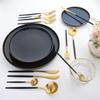 Silverware Set, 40PCS Dinnerware Set Matte Cutlery Set Stainless Steel Flatware Cake Fruit Fork Kitchen Knife Fork Spoon Tableware Set Serves for 8 (Color : Black Silver) view 2