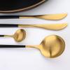 Silverware Set, 40PCS Dinnerware Set Matte Cutlery Set Stainless Steel Flatware Cake Fruit Fork Kitchen Knife Fork Spoon Tableware Set Serves for 8 (Color : Black Silver) view 3