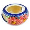 Polmedia Polish Pottery Heater UNIKAT - Aster Pattern Handmade in Boleslawiec Poland + Certificate of Authenticity view 1