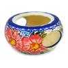 Polmedia Polish Pottery Heater UNIKAT - Aster Pattern Handmade in Boleslawiec Poland + Certificate of Authenticity view 3