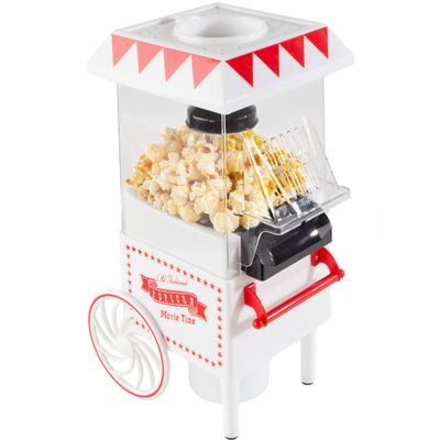 Air Popper Popcorn Maker - 6-Cup Vintage Style Oil Free Countertop Popcorn Machine with Measuring Cap - Movie Night Supplies by Great Northern Popcorn (White)