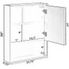 Basicwise Wall Mount Bathroom Mirrored Storage Cabinet with Open Shelf | 2 Adjustable Shelves Medicine Organizer Storage Furniture for Bathrooms, Kitchens, and Laundry Room (White) view 3