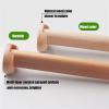 2 Pack Wood Oval Wardrobe Closet Rod for Hanging Clothes Premium Closet Pole Wardrobe Cross- bar Clothes Hanging Rods Polished Natural Beech Wardrobe Closet Rod with End Supports for Closet Storage view 3