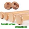 2 Pack Wood Oval Wardrobe Closet Rod for Hanging Clothes Premium Closet Pole Wardrobe Cross- bar Clothes Hanging Rods Polished Natural Beech Wardrobe Closet Rod with End Supports for Closet Storage view 4