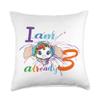 3th Birthday Cute Unicorn Party Bday Celebration Throw Pillow view 1