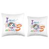 3th Birthday Cute Unicorn Party Bday Celebration Throw Pillow view 3