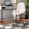 Baxton Studio Kabira Office Chair, One Size, Blush Pink/Gold view 2