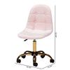 Baxton Studio Kabira Office Chair, One Size, Blush Pink/Gold view 3