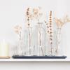 Creative Co-Op Wood Tray with Vintage Glass Bottle Vases, Black, Set of 5 Sizes view 2