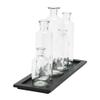 Creative Co-Op Wood Tray with Vintage Glass Bottle Vases, Black, Set of 5 Sizes view 4