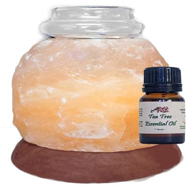 Himalayan Salt Aromatherapy Lamp with Tea Tree Essential Oil