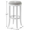 New Ridge Home Goods Avery 31in. Bar-Height Wood Backless Barstool with Upholstered Grey Swivel Seat, White Frame view 3