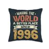 27 Birthday Making the world a better place since 1996 Throw Pillow view 1