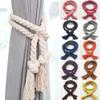 Home Solid Color Curtain Buckles Tie Rope Home Curtain Tieback Holder Clips for Curtains Hand Weaving Cotton Linen Rope 2pcs,01,2Pcs view 3