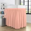1000 Thread Count 100% Egyptian Cotton - Peach Split Corner Ruffled Extra Long Dorm Room Bed Skirt with Three Side Coverage in Twin XL Size [39" x 80"+ 52" inch Drop] view 3