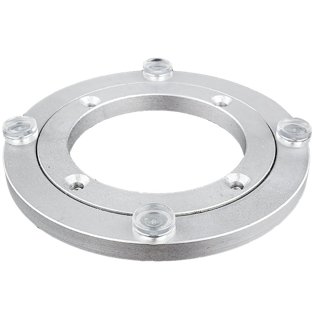 1PCS Table Bearing For Lazy Susan,Rotating Bearing Turntable, Aluminium Alloy, Smooth, Metal,with Silicone Suction Cup Cushion,for Kitchen Dining Table, 1 Pcs, Round Table Swivel