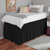 1000 Thread Count 100% Egyptian Cotton - Black Split Corner Ruffled Extra Long Dorm Room Bed Skirt with Three Side Coverage in Twin XL Size [39" x 80"+ 30" inch Drop] view 1