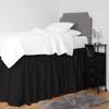 1000 Thread Count 100% Egyptian Cotton - Black Split Corner Ruffled Extra Long Dorm Room Bed Skirt with Three Side Coverage in Twin XL Size [39" x 80"+ 30" inch Drop] view 2