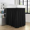 1000 Thread Count 100% Egyptian Cotton - Black Split Corner Ruffled Extra Long Dorm Room Bed Skirt with Three Side Coverage in Twin XL Size [39" x 80"+ 30" inch Drop] view 3