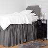 1000 Thread Count 100% Egyptian Cotton - Dark Grey Split Corner Ruffled Extra Long Dorm Room Bed Skirt with Three Side Coverage in Twin XL Size [39" x 80"+ 42" inch Drop] view 2