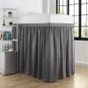 1000 Thread Count 100% Egyptian Cotton - Dark Grey Split Corner Ruffled Extra Long Dorm Room Bed Skirt with Three Side Coverage in Twin XL Size [39" x 80"+ 42" inch Drop] view 3