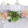 2Pcs Wedding Flower Basket with Pearls Decoration, Flower Girl Basket, White Rustic Flower Basket with Handle Candy Basket for Wedding Party view 3