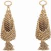 2Pcs Hand Woven Storage Net, Hanging Fruit Basket, Hanging Vegetable Bags for Kitchen Boho Wall Hanging Plant Holder, view 1