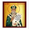 Saint Patrick icon, Handmade Greek Orthodox Catholic icon of St Patrick, Byzantine Art wall Hanging icon Wood Plaque, Religious Gift 7x10cm view 2