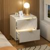 Anbuy White Nightstand Set of 2, End Side Table Double, Bedside Table with 2 Drawers, Dual Night Stand Metal Gold Legs for Bedroom Living Room view 4